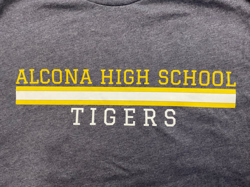 Heather Navy AHS Yellow Stripe T-Shirt