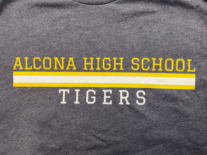 Heather Navy AHS Yellow Stripe T-Shirt