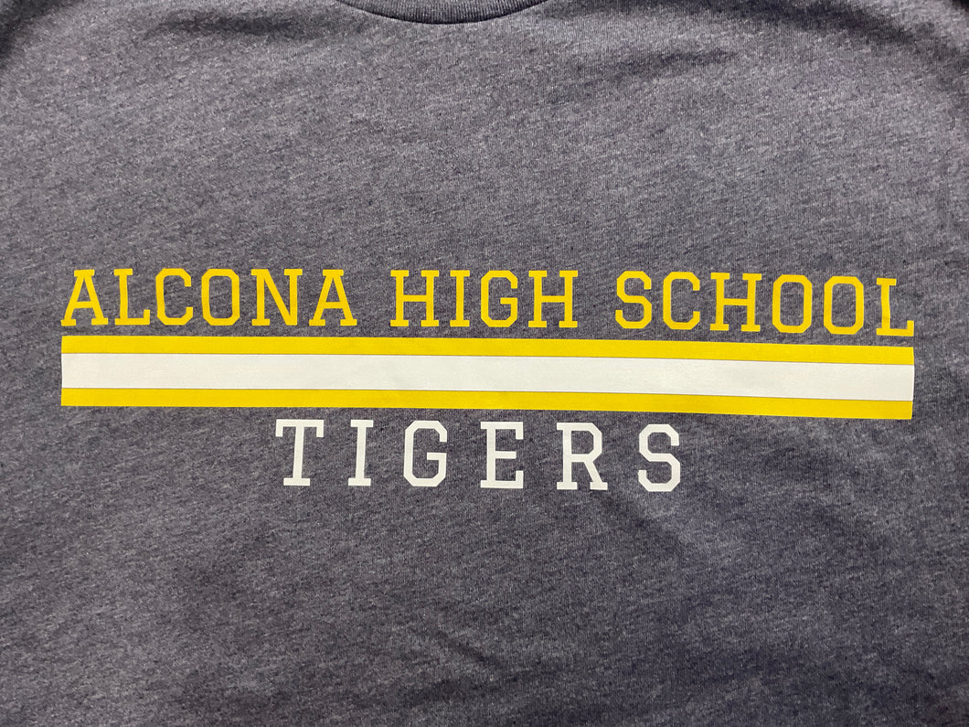 Heather Navy AHS Yellow Stripe T-Shirt